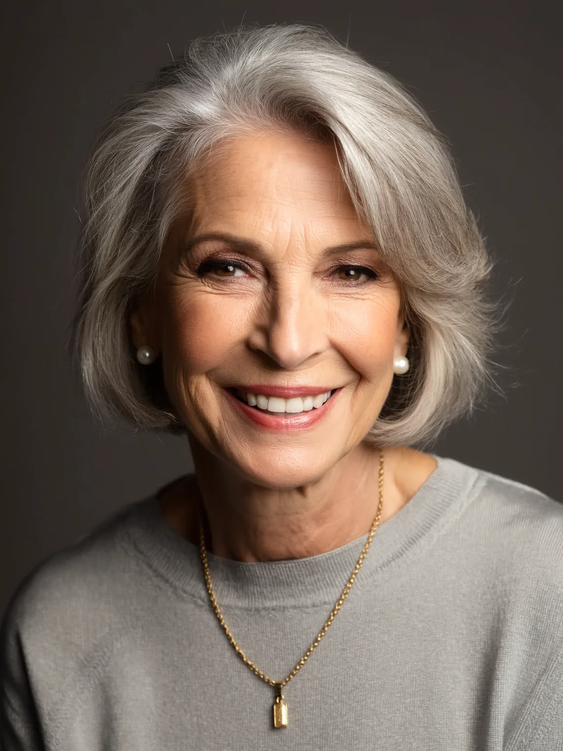 Timeless Silver Frost Classic Bob with Side Bangs